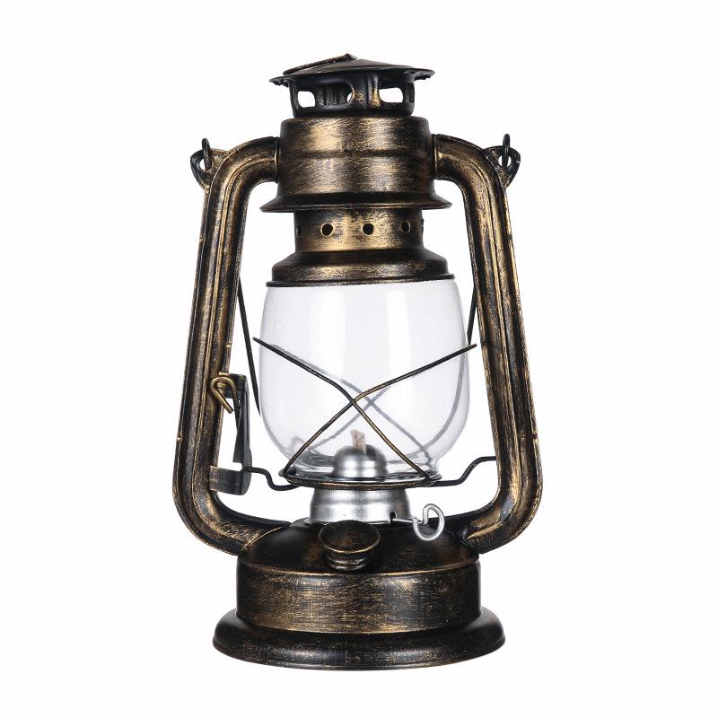 Vintage Iron Hurricane Lantern: Outdoor Kerosene Lamp & Decorative Light for Camping
