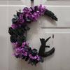 Gothic Wreath Decoration Handmade Artificial Moon Cat Garland Durable Hanging Decor Indoor Outdoor Home Halloween Decoration