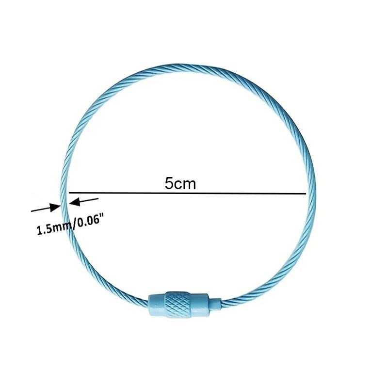 10 шт. Разноцветный тросик из нержавеющей стали для ключей, 6 дюймов, 1,5 мм, петля из нержавеющей стали, брелоки разных цветов, бирки для ID