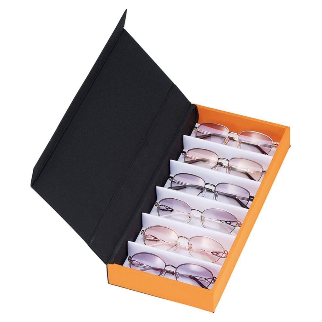 Meigan Eyeglass Eyeglasses Collection Box Reading Small Case, 6-Pair Case/Storage (For Sunglasses, Glasses, Eyeglasses, Watches, Items, Etc.)