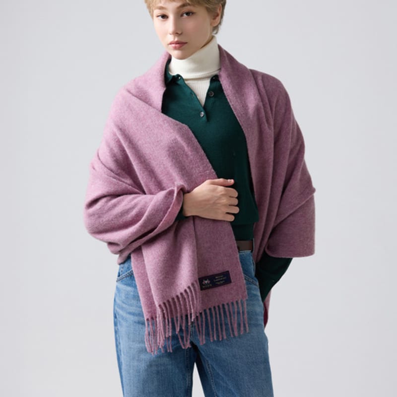 ABRAHAM MOON Merino Wool Shawl 70cm - Royal Pink