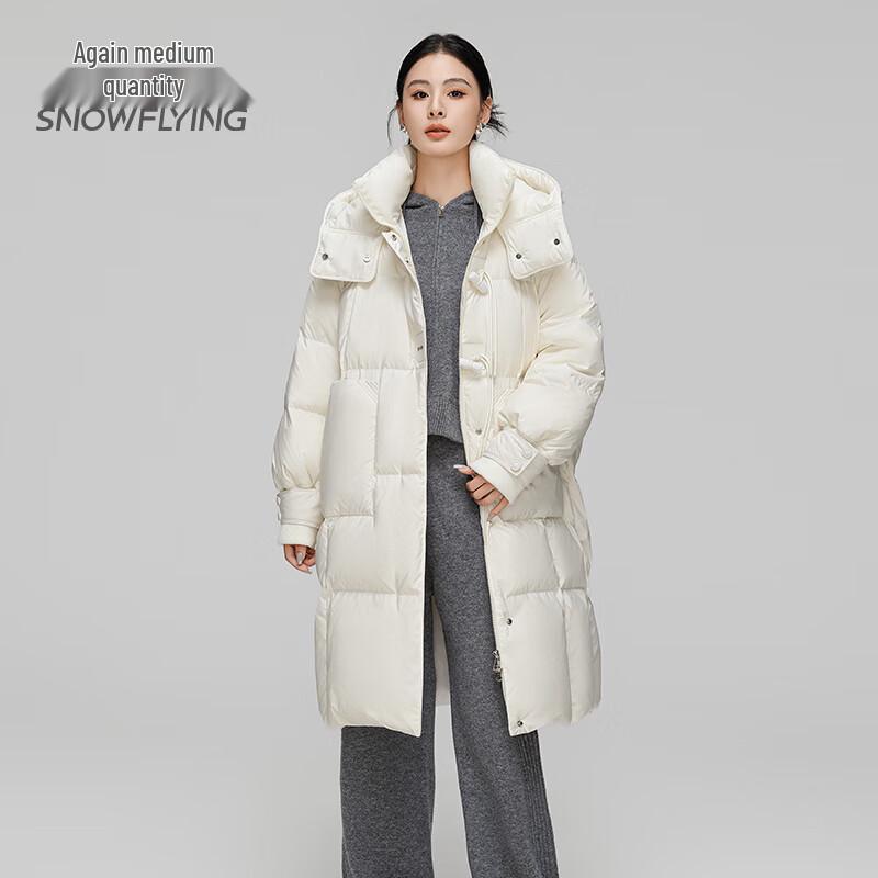 SNOWFLYING Women's Hooded Mid-length Down Jacket