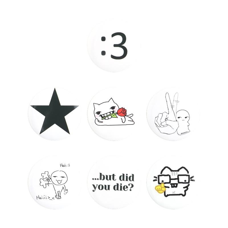 Xiaomi Funny Expression Meme Tinplate Soft Button Pin Cute Emoticon Cat with Rose Hi Figure Gesture Brooch Lapel Badge Jewelry Gift