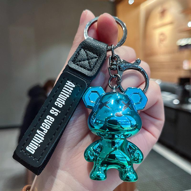 Стильный градиентный медведь кукла автомобиль брелок украшение