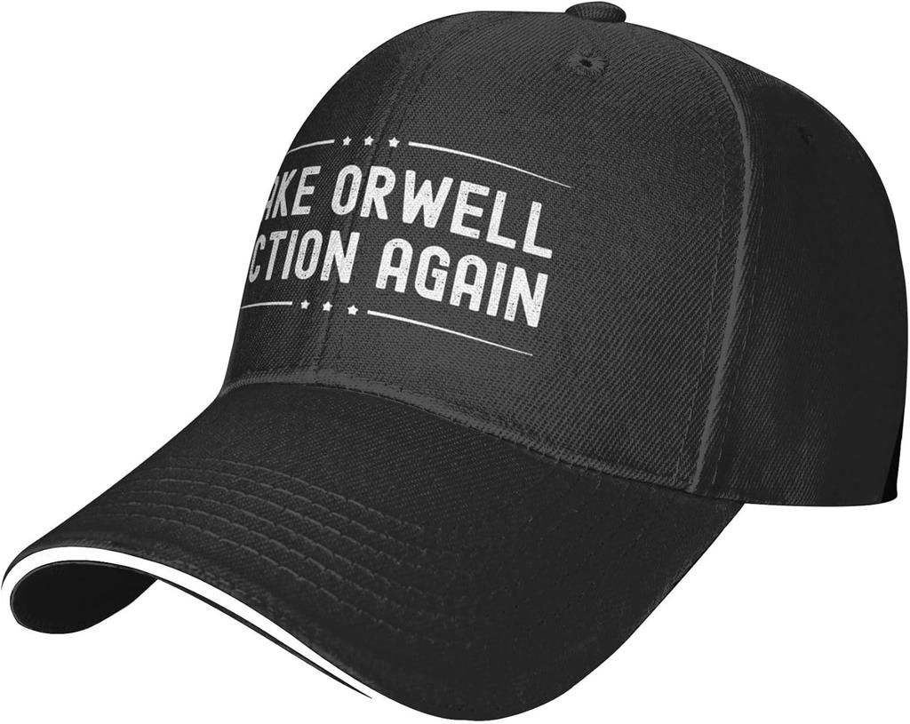 Make Orwell Fiction Again Hat for Unisex Women Adjustable Baseball Cap Trucker Hat