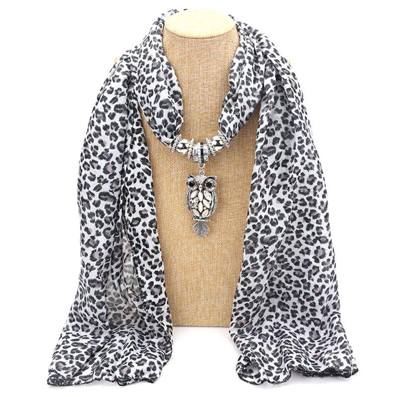 Fashion Brand Leopard Lady Scarf Necklace Pendant Jewelry Scarf