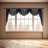 Black Beaded Lace Waterfall Valance Lightweight Breathable Easy Installation Luxurious Small Window Semi Sheer Swag Waterfall Valance