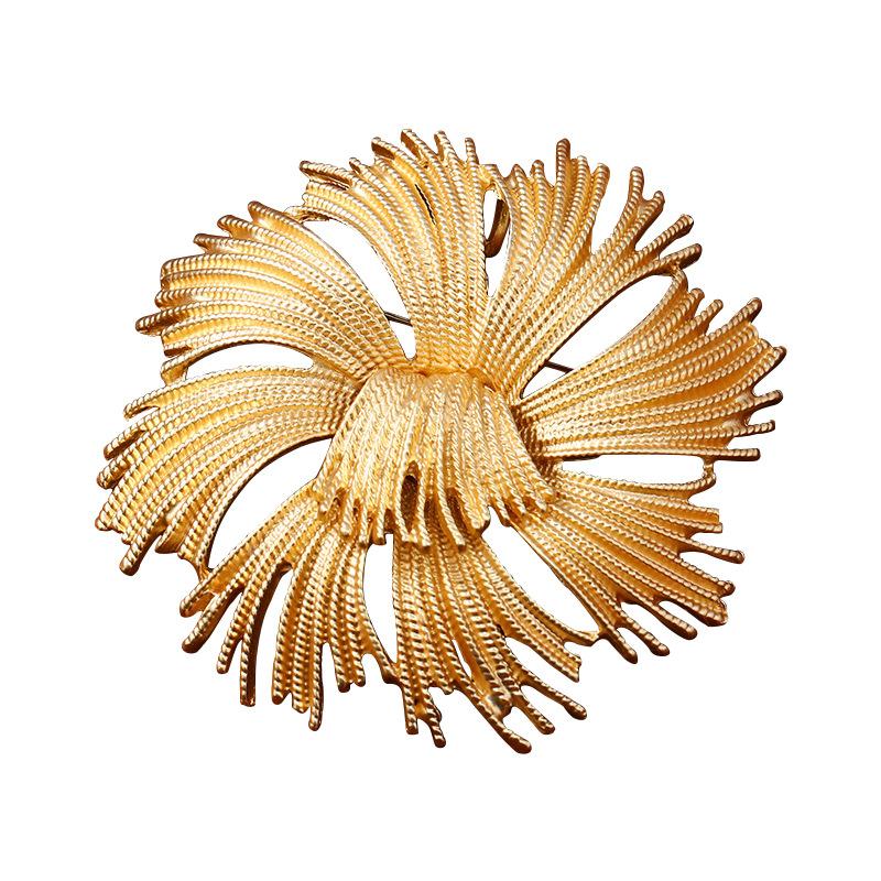 Брошь «Средневековый золотой фейерверк», высококачественная женская металлическая брошь, ниша дизайнерского смысла, изысканные ретро-аксессуары высокого класса