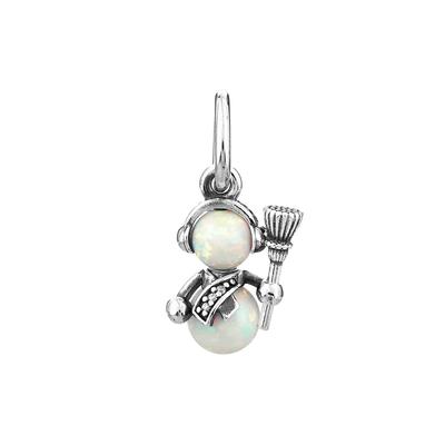 PAndora 792981c01 Опалесцирующий Снеговик Подвеска и Подвеска Серебряный Шарм