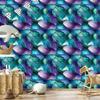 Ink turquoise, mountain blue wallpaper for living room and bedroom 50x1000