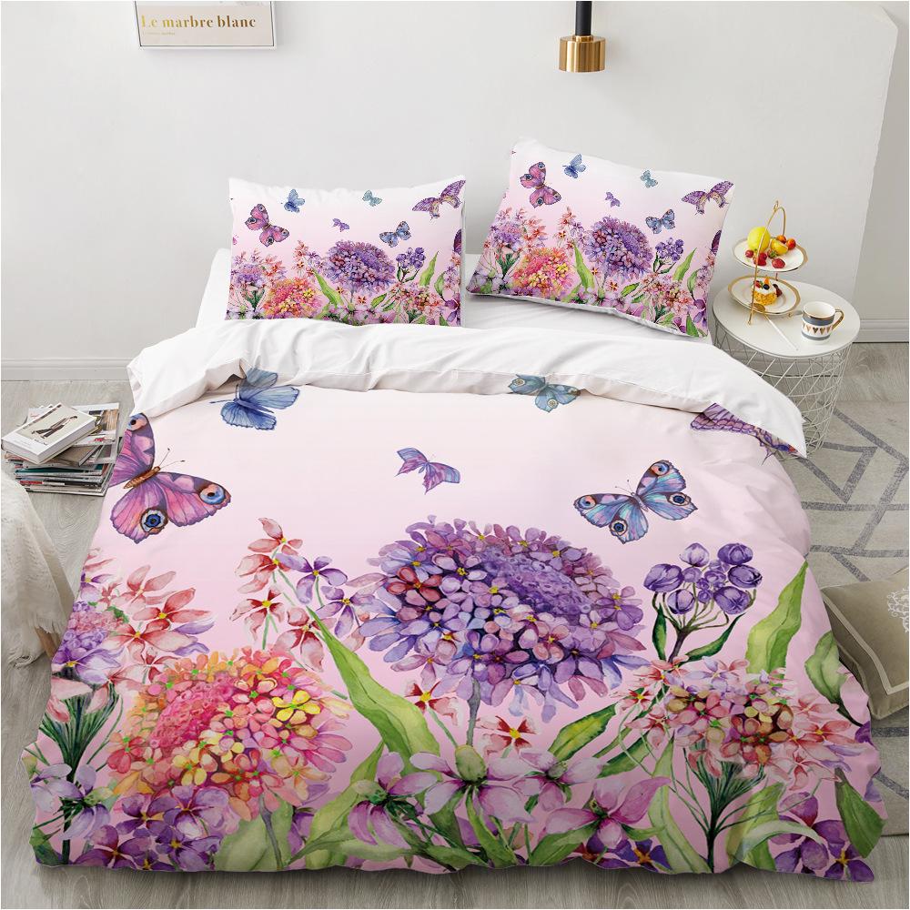 Комплект постельного белья с 3D-цветком для женщин и девочек, пуховый пододеяльник, наволочка 2/3 шт., кровать размера «king-size», роскошный домашний текстиль, комплект пододеяльников в подарок