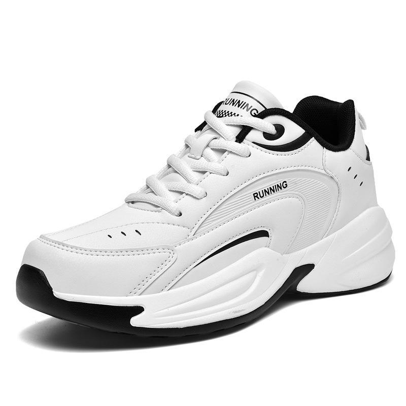 Мужские модные туфли Dad Shoes из кожи и бархата на толстой подошве – повседневные кроссовки большого размера для осени/зимы