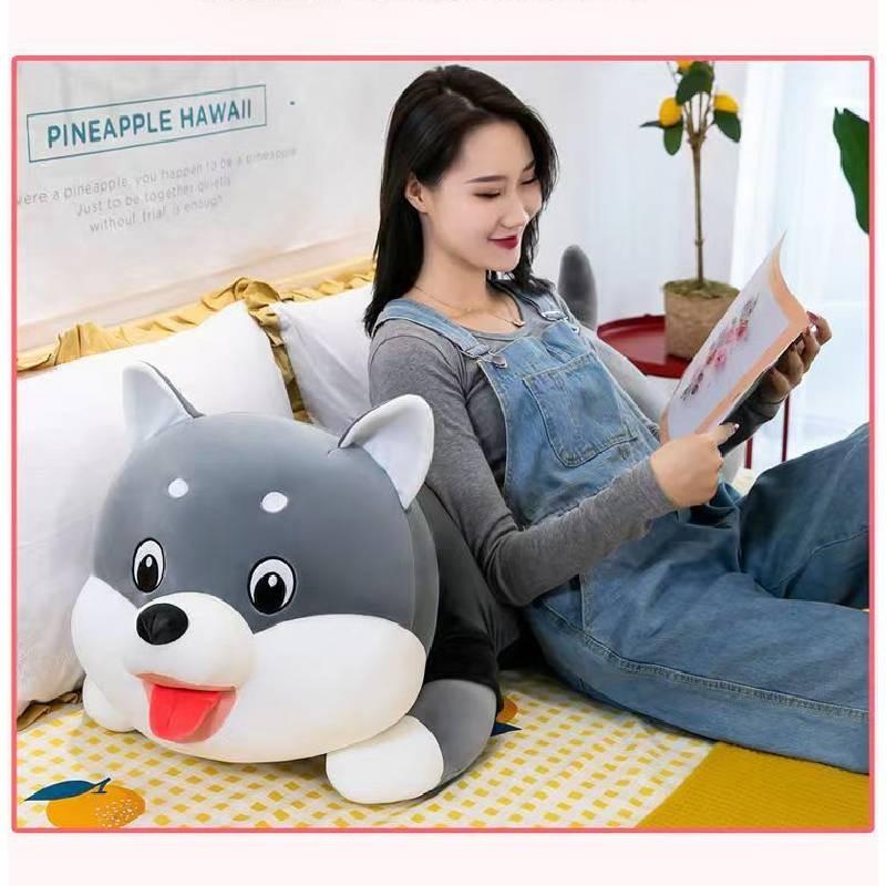 Plush Husky Dog Toy Cartoon Stuffed Animal Doll Bedroom Decoration Kids Gift
