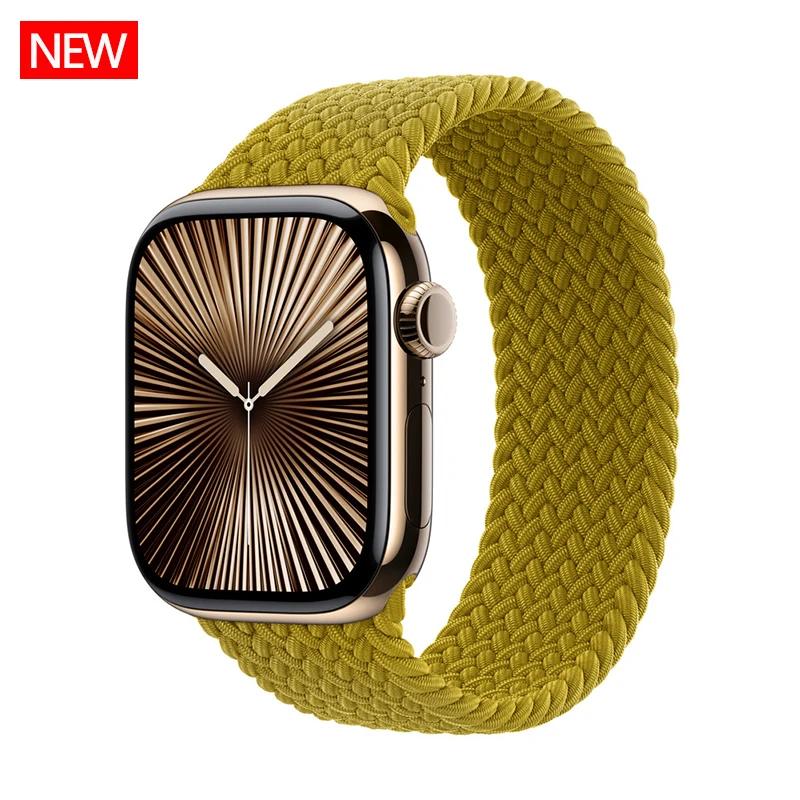 Ремешки Для Apple watch bands 44мм 45мм 40мм 41мм 49мм 46мм 42мм Плетеный Solo Loop Correa браслет iwatch Серии 11 10 9 7 8 SE 6
