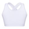 Kids Girls Dance Top Sport Cropped Top Vests Shoulder Straps Sleeveless Keyhole Back Shockproof Running Gym Yoga Sports Bra Top
