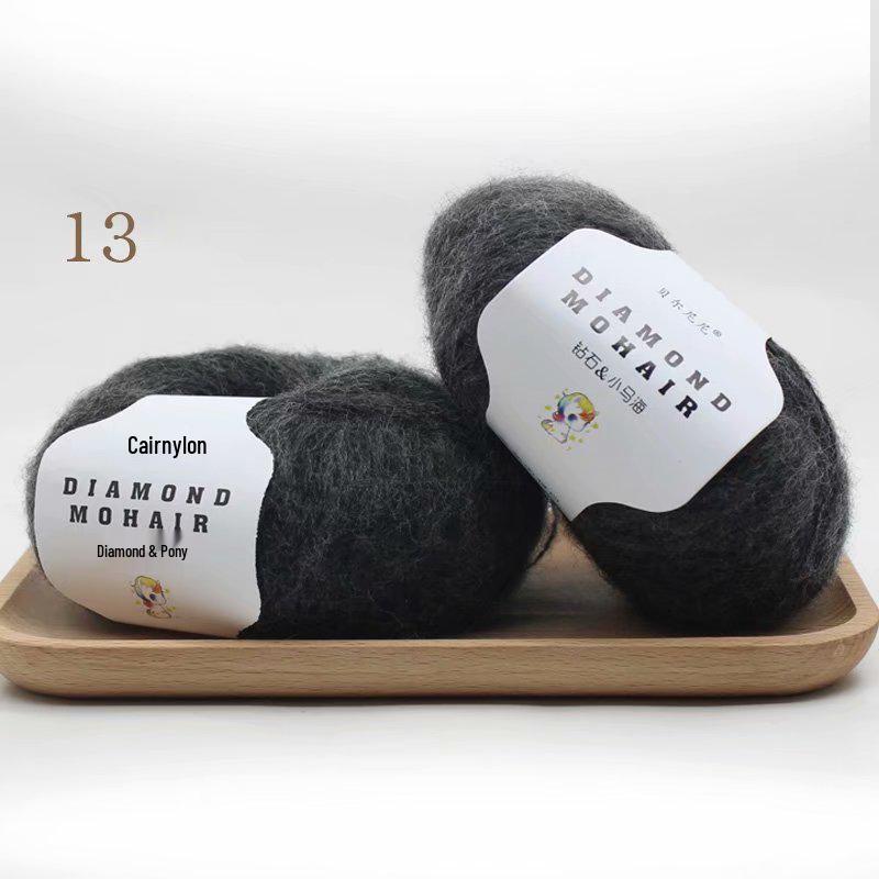 Пряжа Diamond Pony средней толщины из мохера для ручного вязания крючком пальто и шарфов