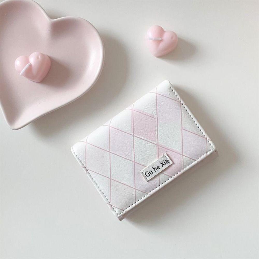 Простой Картхолдер Синий Маленький Кошелек Корейский Стиль Кошелек для Карт Женский