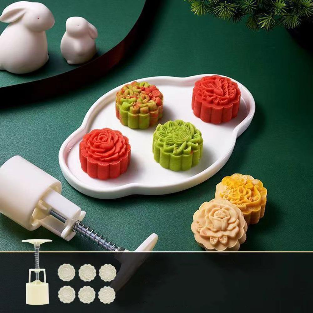 3D Mooncake Mold Flower-shaped Pastry Making Tools Cookie Stamp Mould Kitchen DIY