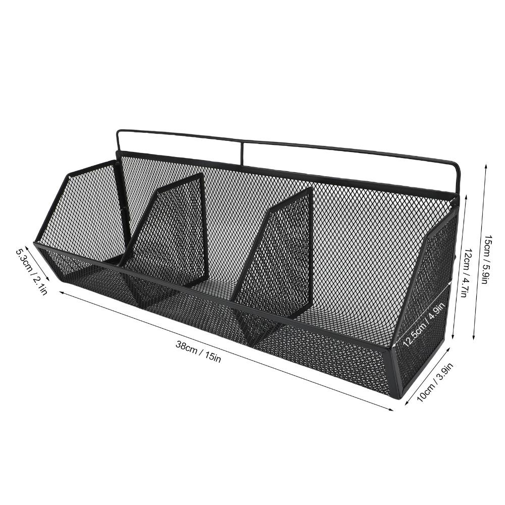 3pcs 3 Grids Hanging Storage Basket Wall Mount Wall Mount Storage Organizer For Kitchen