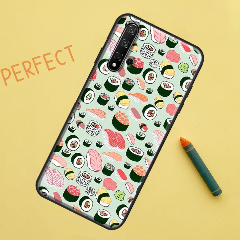 Kawaii Sushi Crowd Case For Huawei Nova 10 9 SE 5T Y90 Y70 Y60 Y61 Nova 3i 7i 8i 11i P20 P40 P30 Lite P60 Pro