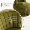 360 Degree Modern Swivel Chair, Soft Velvet Finish, Backrest, Stable Structure, Shell Chair, Suitable for Living Room Bedroom Study, Olive Green
