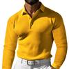 Outdoor Men'S Long Sleeved Fashionable Polo Shirt Autumn And Winter New V-Neck Solid Color Long Sleeved Top