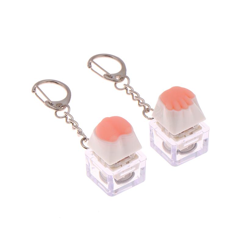 Creative Pink Cat Claw Keycap Mechanical Keyboard Keychain Led Keyboard Keyring Cute Girly Bag Pendant Relief Stress Toys