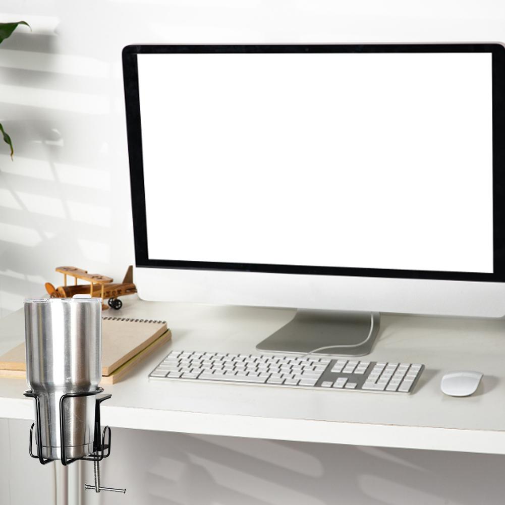 Домашний зажим на стол, подстаканник, горизонтальное вертикальное крепление, защита от разлива, офисная настольная подставка для кружек, металлический зажим, лоток для хранения бутылок с водой