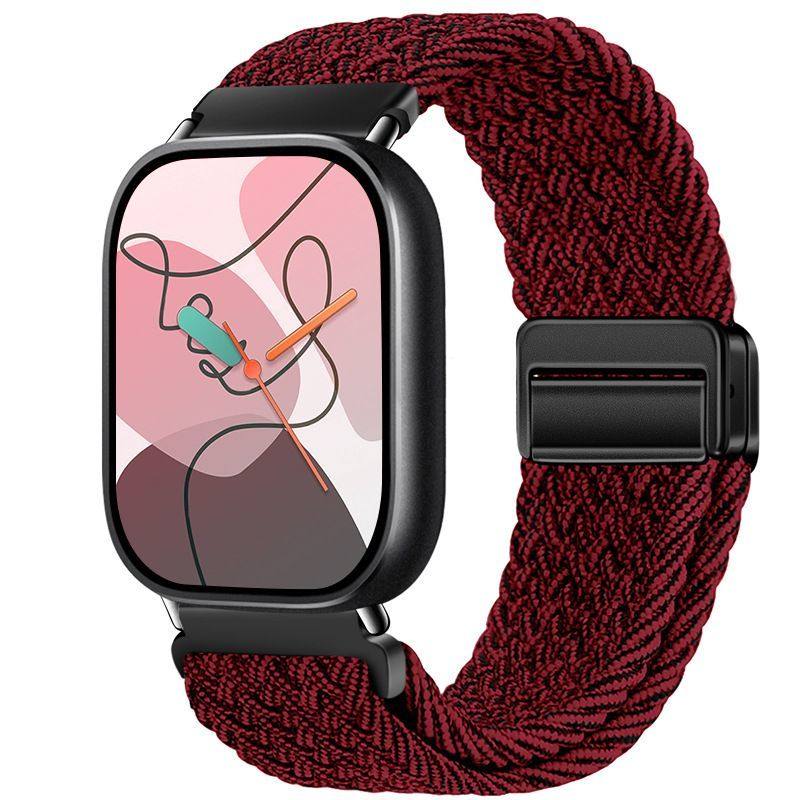 Для Redmi Watch 6/5/4 XiaoMi Mi Band 8 Pro Магнитный плетеный нейлоновый ремешок с быстросъемными креплениями, регулируемый, дышащий, спортивный браслет