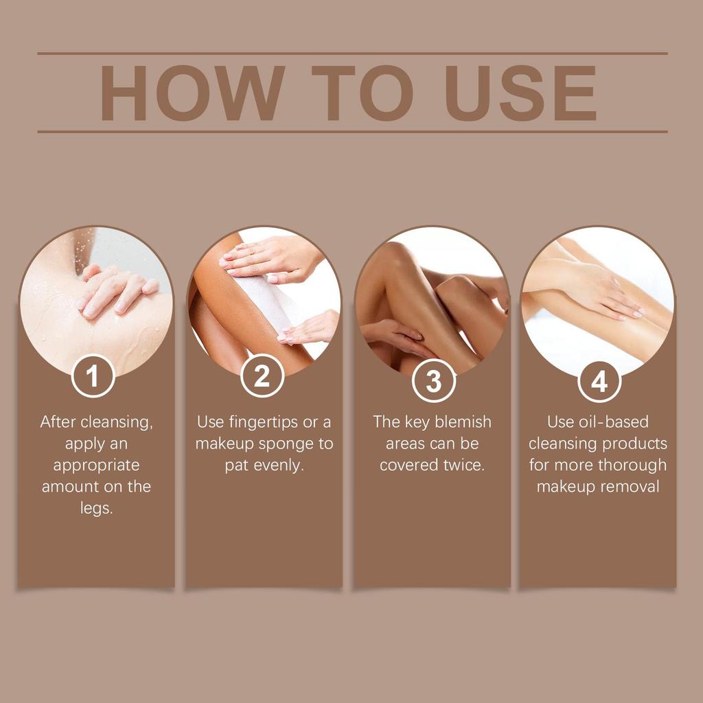 OceAura Legs Tanning Aid Foundation Outdoor Lightweight Non-Stripping Body Skin Tri-Color Tanning Aid