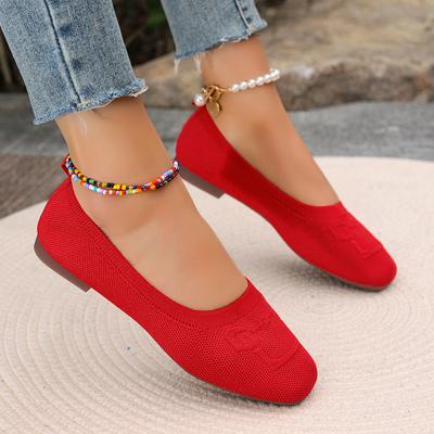 Женские туфли-балетки с острым носком, мягкой вязаной подошвой, дышащие и удобные, новая модель весна-осень 2025