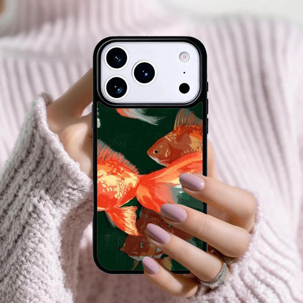 Goldfish Golden ornamental fish Phone Case For Apple iPhone 17 Air 16E 15 14 Plus 13 12 11 Pro Max Mini Funda Cover