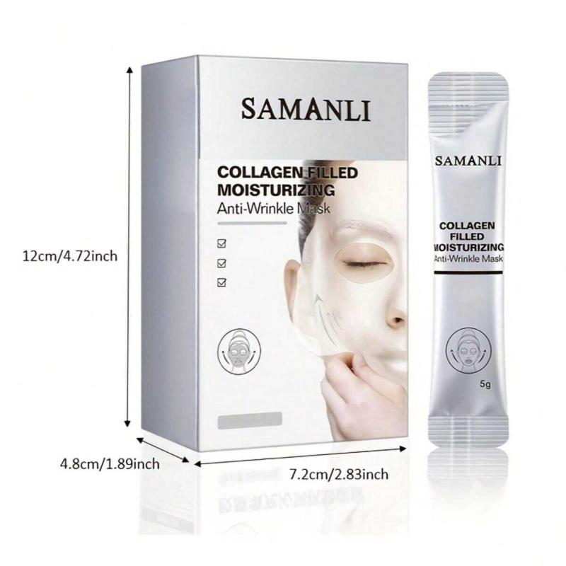20pcs Collagen Filled Moisturizing Anti Wrinkle Facial Mask Deeply Nourishes and Tightens Skin, Reduces Dull Skin and Inhibits Acne Growth