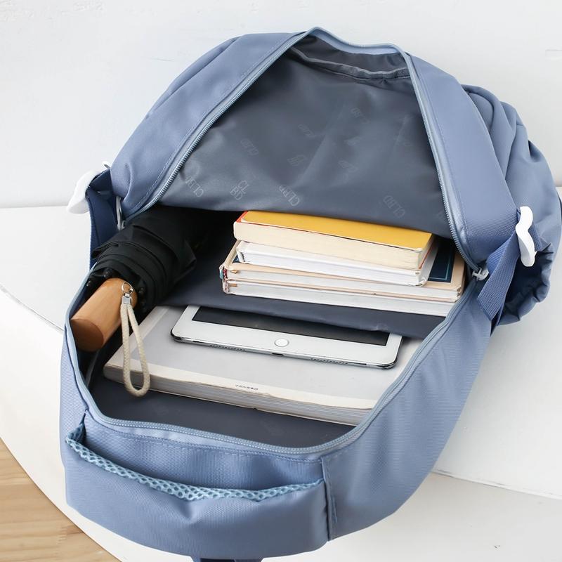 Школьный рюкзак для младших и старших школьников, рюкзак большой емкости, однотонный рюкзак