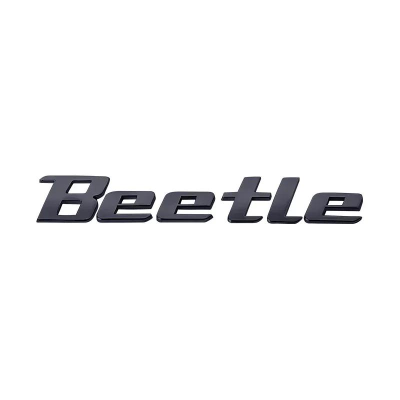 BNT1 3D Metal logo Sticker Beetle Emblem Badge Chrome Black Red Letter Decal For Volkswagen VW Beetle Rear Trunk Decor Accessories FY1
