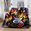 Классический череп электрогитара музыкальные инструменты одеяло, мягкий плед одеяло для дома спальня кровать диван пикник чехол для детей подарок