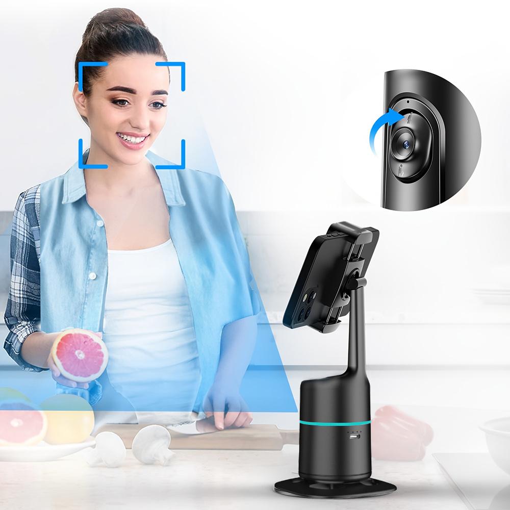 Auto Face Tracking Tripod 360° Rotation Face Body Phone Mount Smart Shooting Phone Tracking Holder for Volg Live Streaming Video