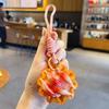 Cute Fruit Egg Tart Keychain Cartoon Food Shaped Keyring  Baking Decorations