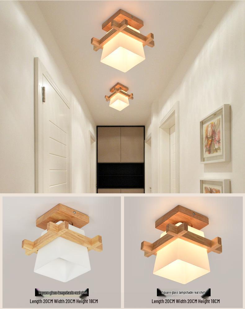 Современный светодиодный потолочный светильник с дизайном из массива дерева для спален и гостиных