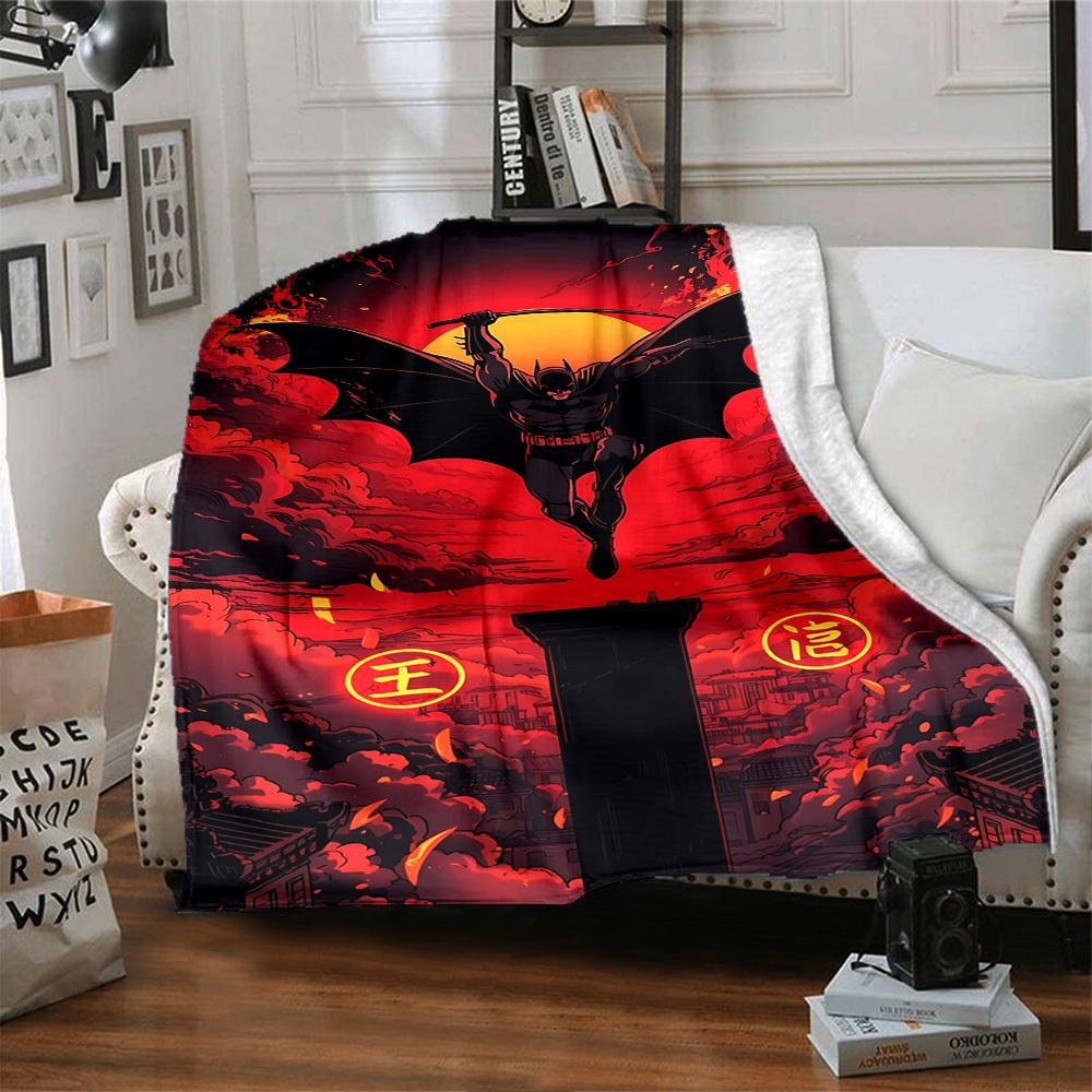 1pc Batman Chinese Flannel Blanket Soft Warm Throw for Home, Office, Travel, All-Season Cozy Bedding GiftL1146