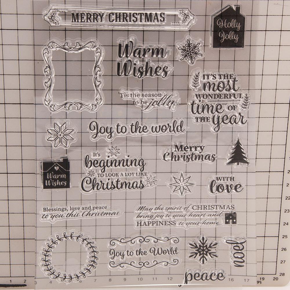 Christmas Home Transparent Silicone Clear Stamps DIY Scrapbooking Album Paper Card Flower Animals Greeting Word Letter