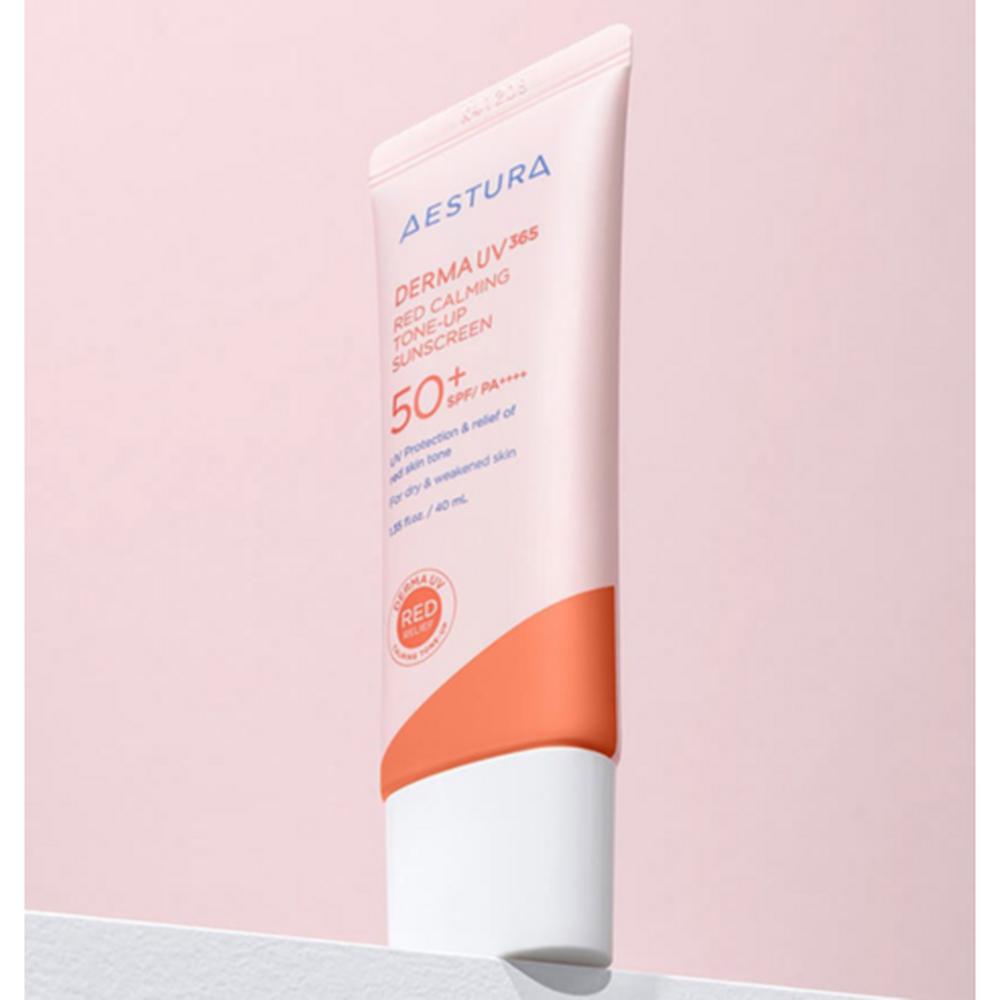 Aestura Derma UV 365 Красный Успокаивающий Тон-ап Солнцезащитный Крем SPF50+ PA++++ 40мл – Тон-ап Эффект, Успокаивающий Уход, Корейский