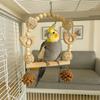 Hang Bird Swing Toy Wooden Bird Foraging Swing Funny Parrot Cage Toy  Entertainment