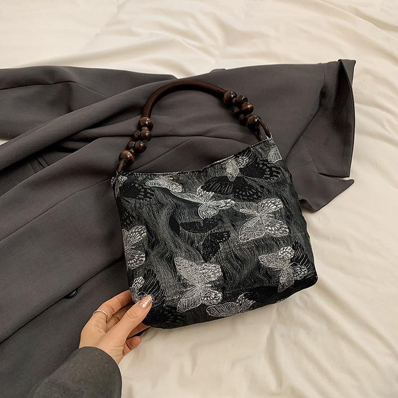 Underarm Bag Tote Bag Women's 2025 New Literary Embroidery Shoulder Bag