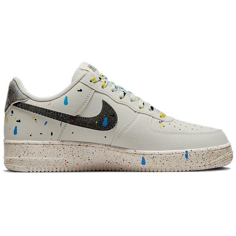 Nike Air Force 1 07 LV8 Paint Splatter — кроссовки унисекс Light Bone Белый Черный Парус CZ0339-001