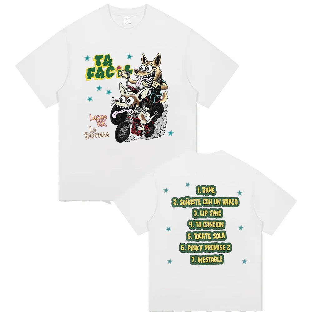 Rapper Ta Facil La Panter Lucho Rk Album 2026 Graphic T Shirt Mens Hip Hop Gothic Retro Cotton Short Sleeve Tshirts Streetwear