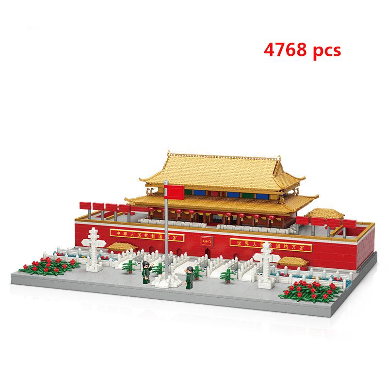 Городская архитектура, розовый замок, дом на дереве, строительные блоки, мини-кирпич, Тадж-Махал, Великая стена, креативная модель, строительные игрушки