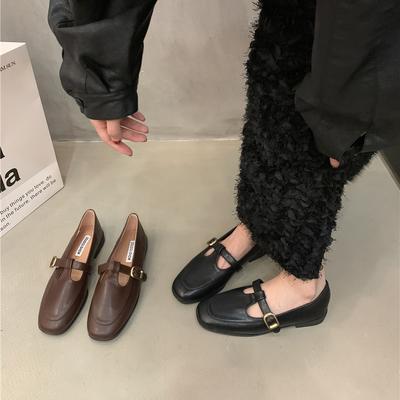 2024 весенне-осенняя женская обувь на плоской подошве, модная женская обувь Мэри Джейн на неглубокой шнуровке, женские туфли с круглым носком