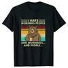 I Hate Morning People And Mornings And People T Shirt Funny-Bear Drink Coffee Lover Cute Lazy Animal Retro T-Shirt