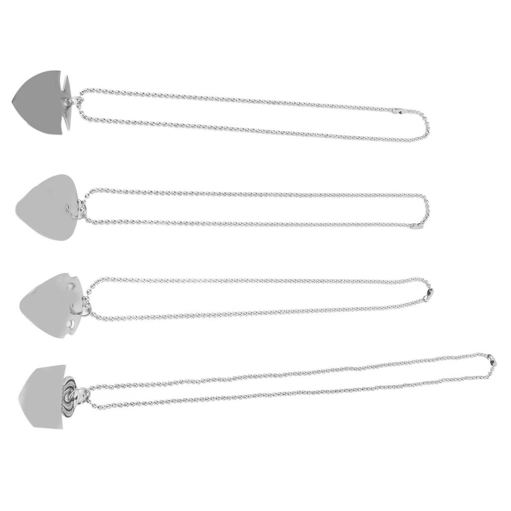 4 шт. Ожерелье с гитарным медиатором, Украшение в стиле хэви-метал, Подвеска с уникальным узором, Ожерелье с гитарным медиатором